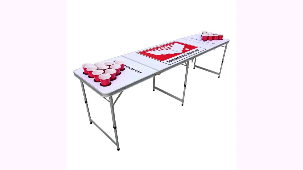 Factory Direct Foldable Beerpong Table 8 Feet Portable Folding Beer