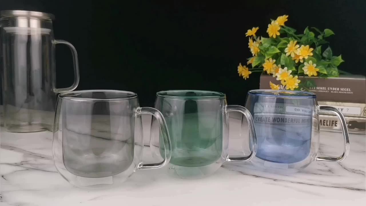 Samyo Double Wall Thermal Insulated Drinking Glasses Coffee Mugs For