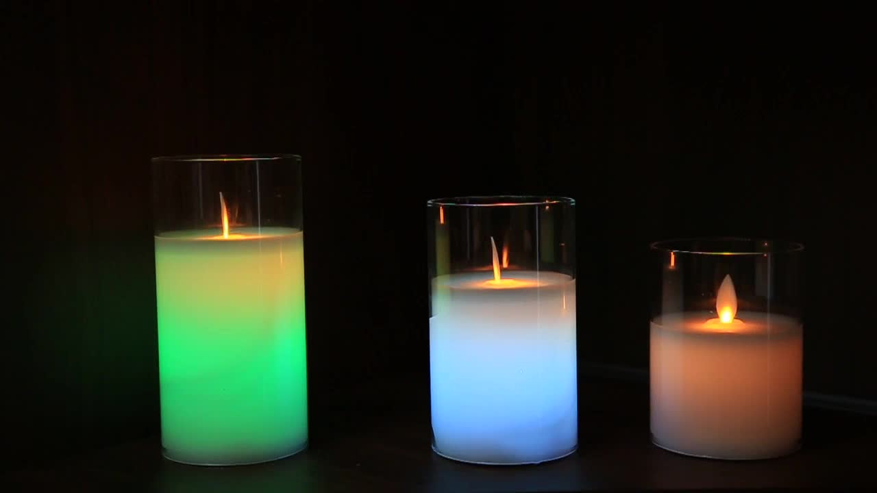 Led Color Changing Candles Bulbs Wax With 18 Keys Flameless Remote