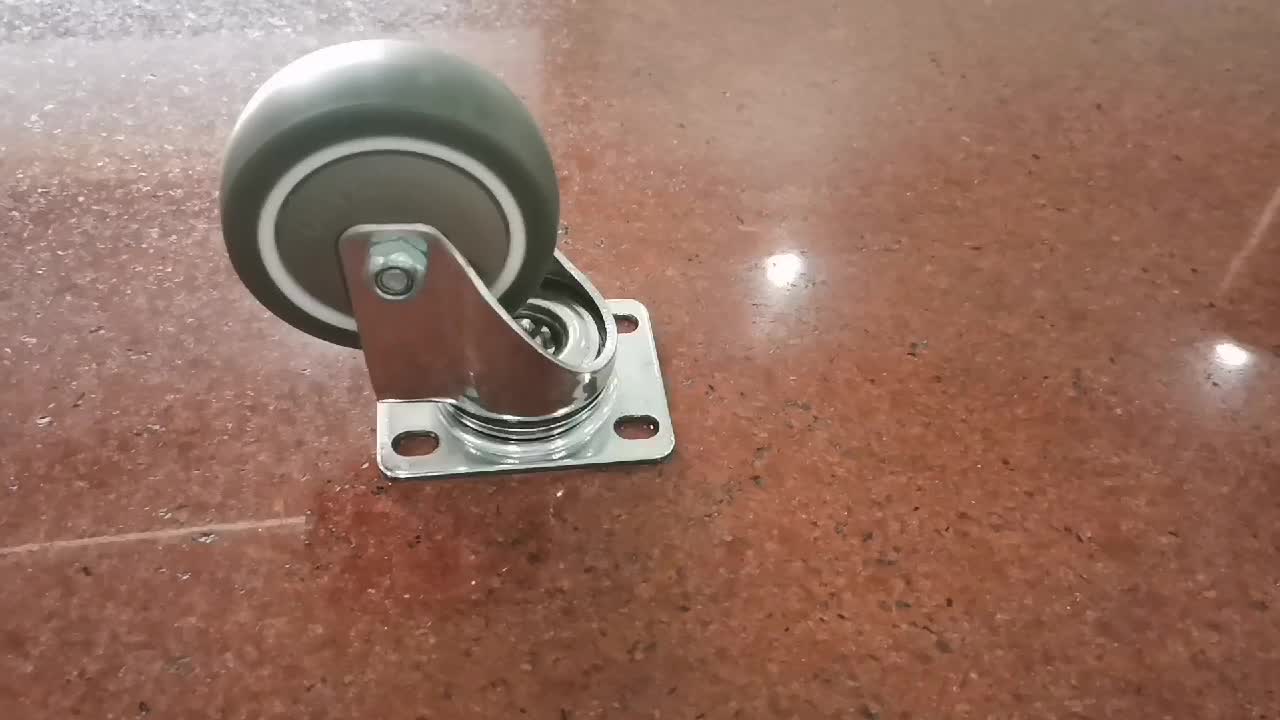 50*18 mm Sliding Shaft Swivel Caster Wheel without Brake Silent TPR TPE