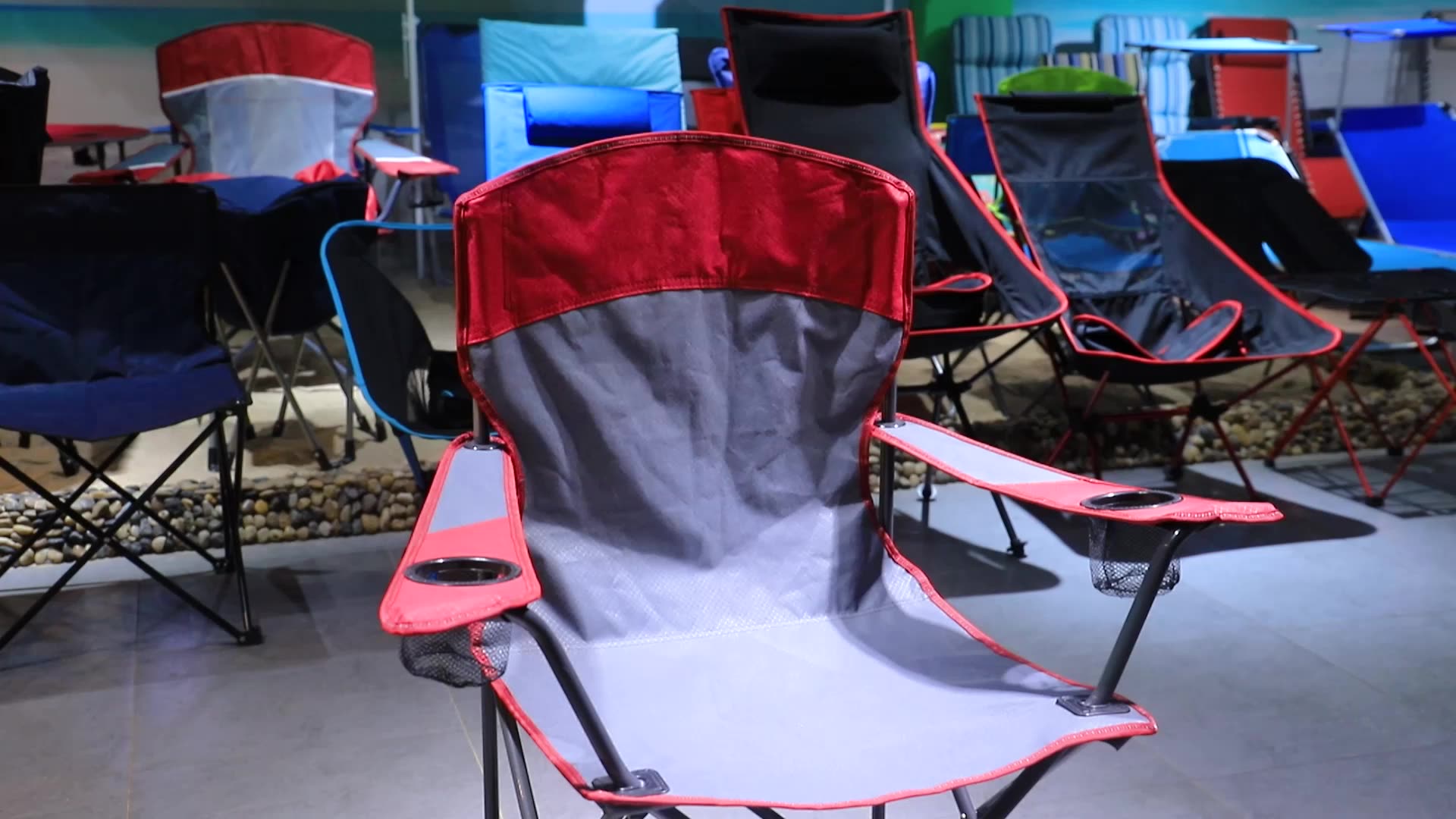 Top Green Custom Print Logo Camping Chairs Folding Portable Backpack