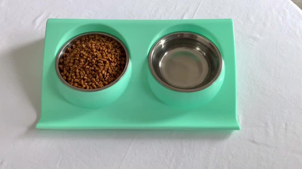 Wholesale Dog Bowl Raised Dog Feeder Stainless Steel Elevated Dog Bowl