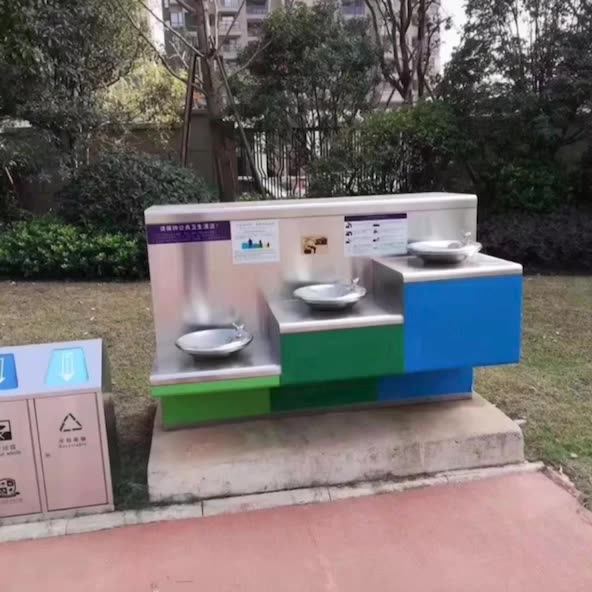 Floor Standing Pedestal Water Dispenser For Park Stainless Steel