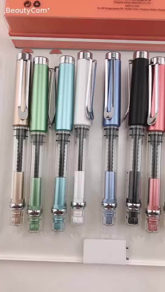 新しい透明な樹脂製万年筆,ef/fペン先,0.38/0.5mm,オフィスやビジネス