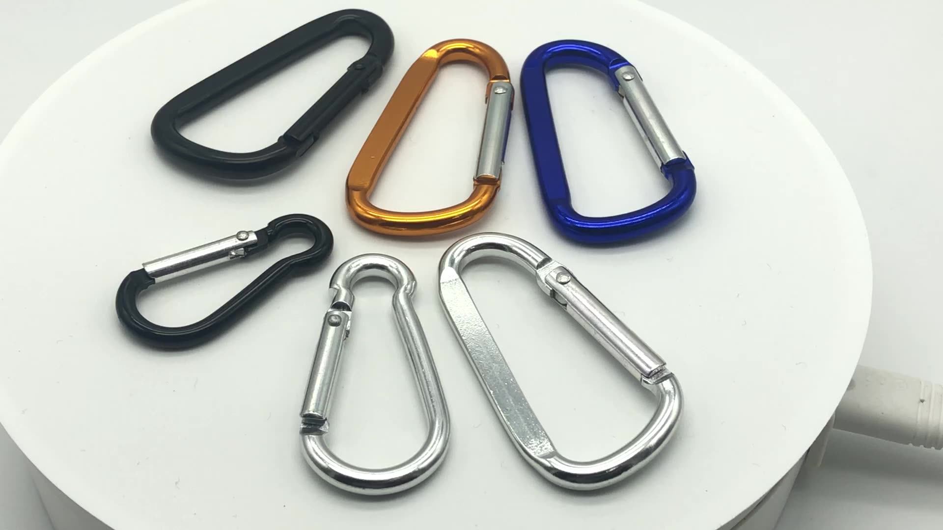 Custom Logo Stainless Steel 4mm Mountain Carabiners Snap Hook Safety