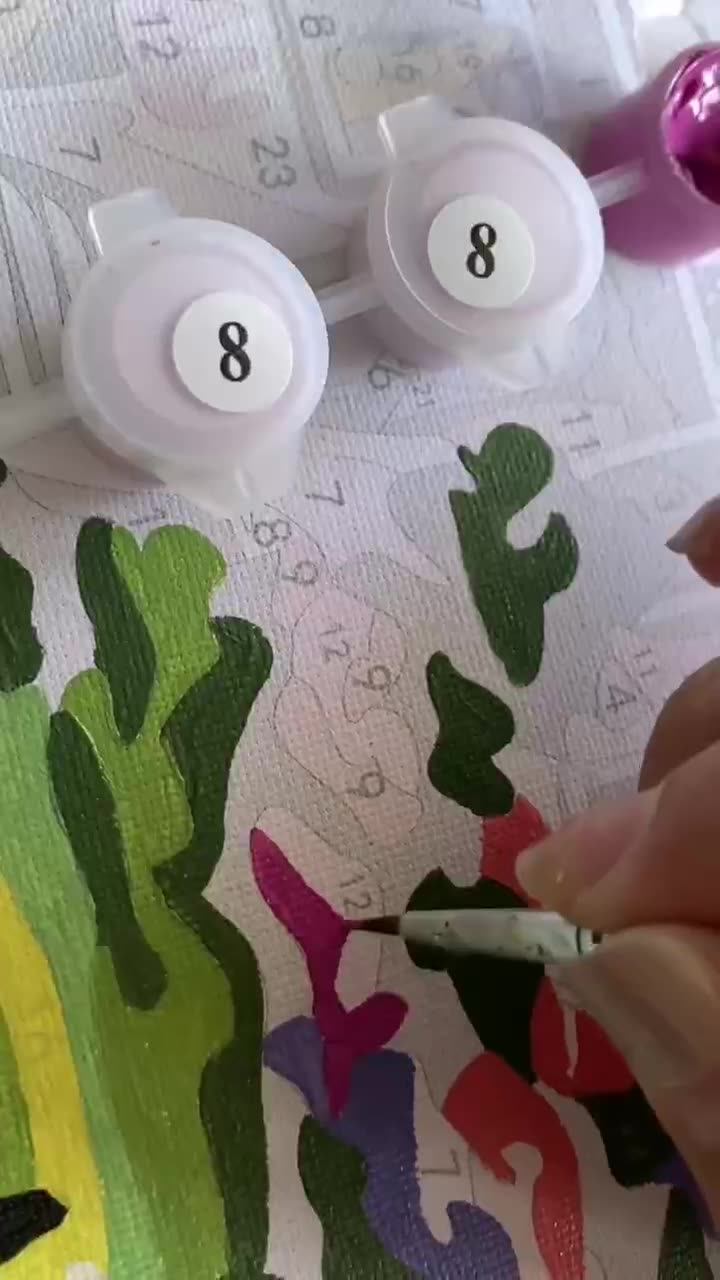 新款数字油画diy手工涂色唯美高级装饰画挂墙高颜值治愈生日礼物-阿里巴巴