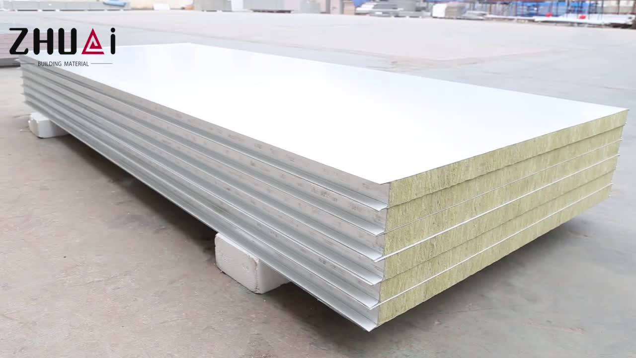 Sound Absorbing Insulated Rockwool Sandwich Wall Panel Acoustic A1 Fire