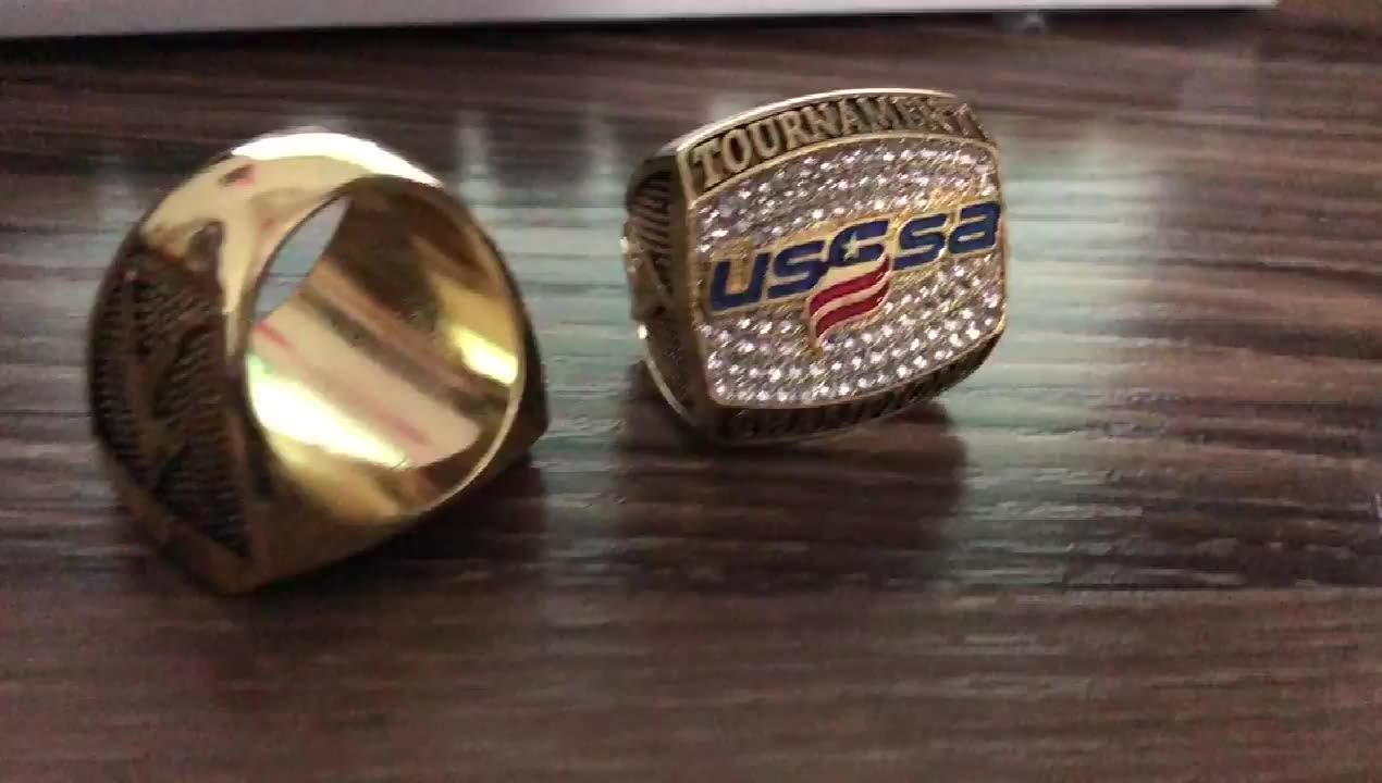 Cheap Custom Alloy Usssa Youth Baseball Softball Championship Rings