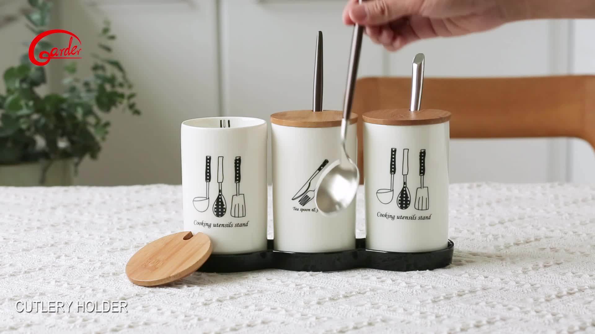 Hot Sale Storage Kitchenware Utensil Holders Kithroom Ceramic