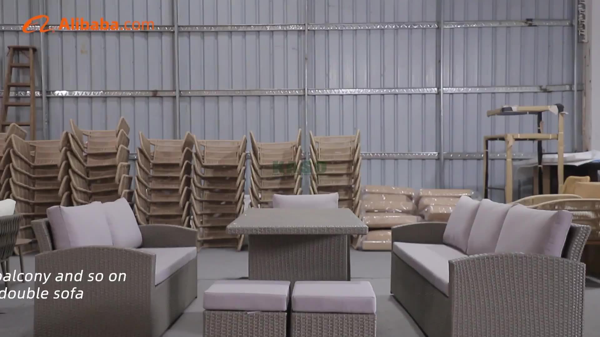 Modern Luxury Lounge Waterproof Patio Couch Sofa Garden Set Fire Pit