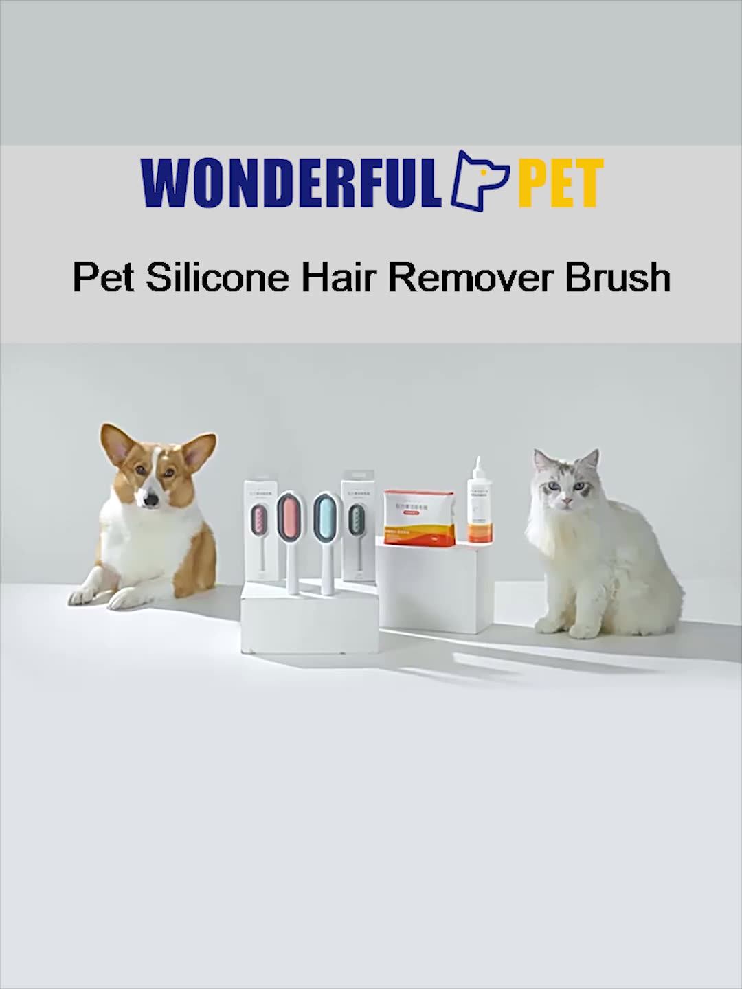 Wonderfulpet Cat Dog Hair Cleaning Comb Pet Hair Removal Brush Para
