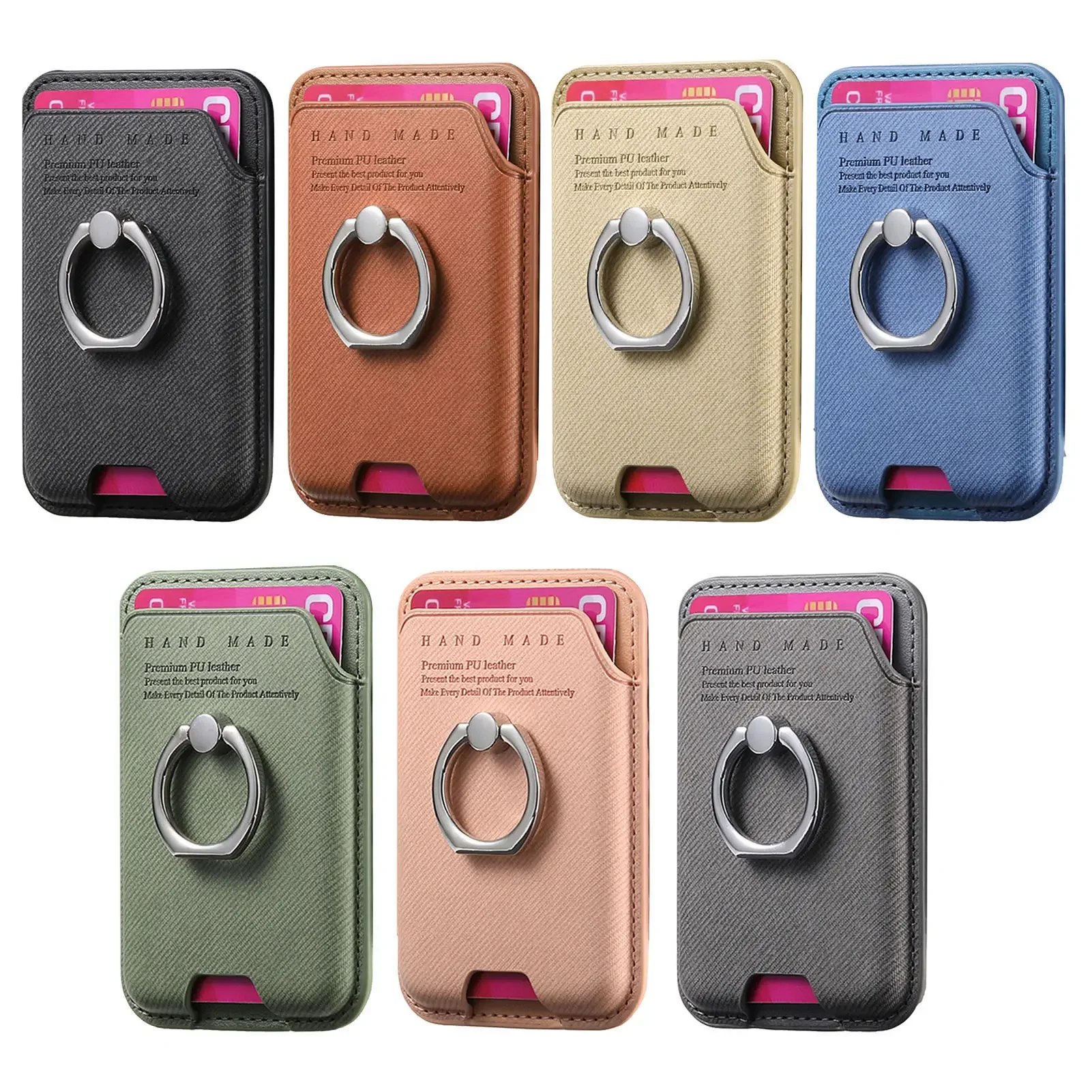 Magnetic Card Bag Card Case Magsafe Suitable for iPhone12-16 Back Sticker Strong Magnetic Mobile Phone Card Bag Storage Stand Bag