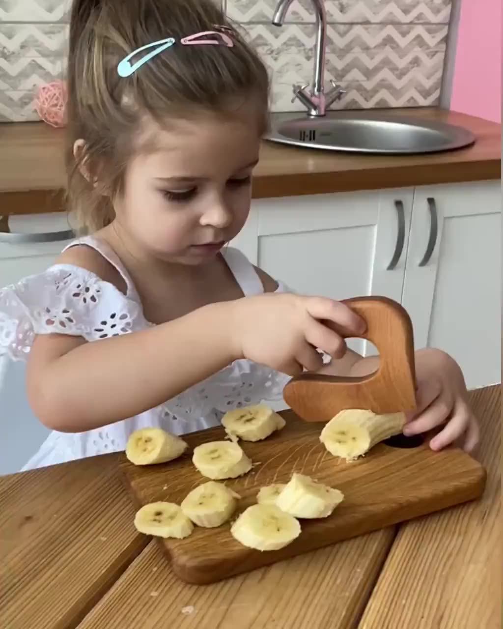 Safe Wooden Knife And Cutting Board For Kids Toddler Utensil Montessori