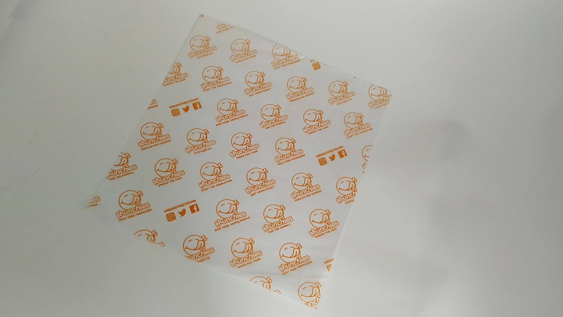 Deli Food Wrapping Paper Custom Greaseproof Wax Paper Food Grade Tissue