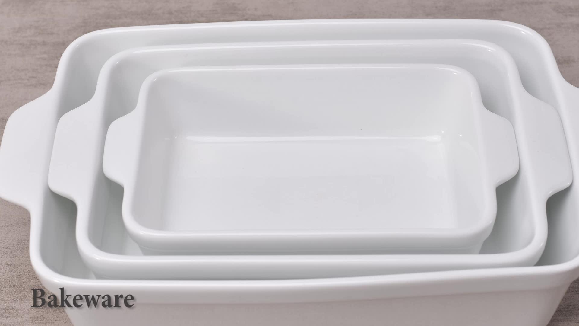 Blank White Ceramic Stoneware Bakeware Set / Bake King Nordic Ware