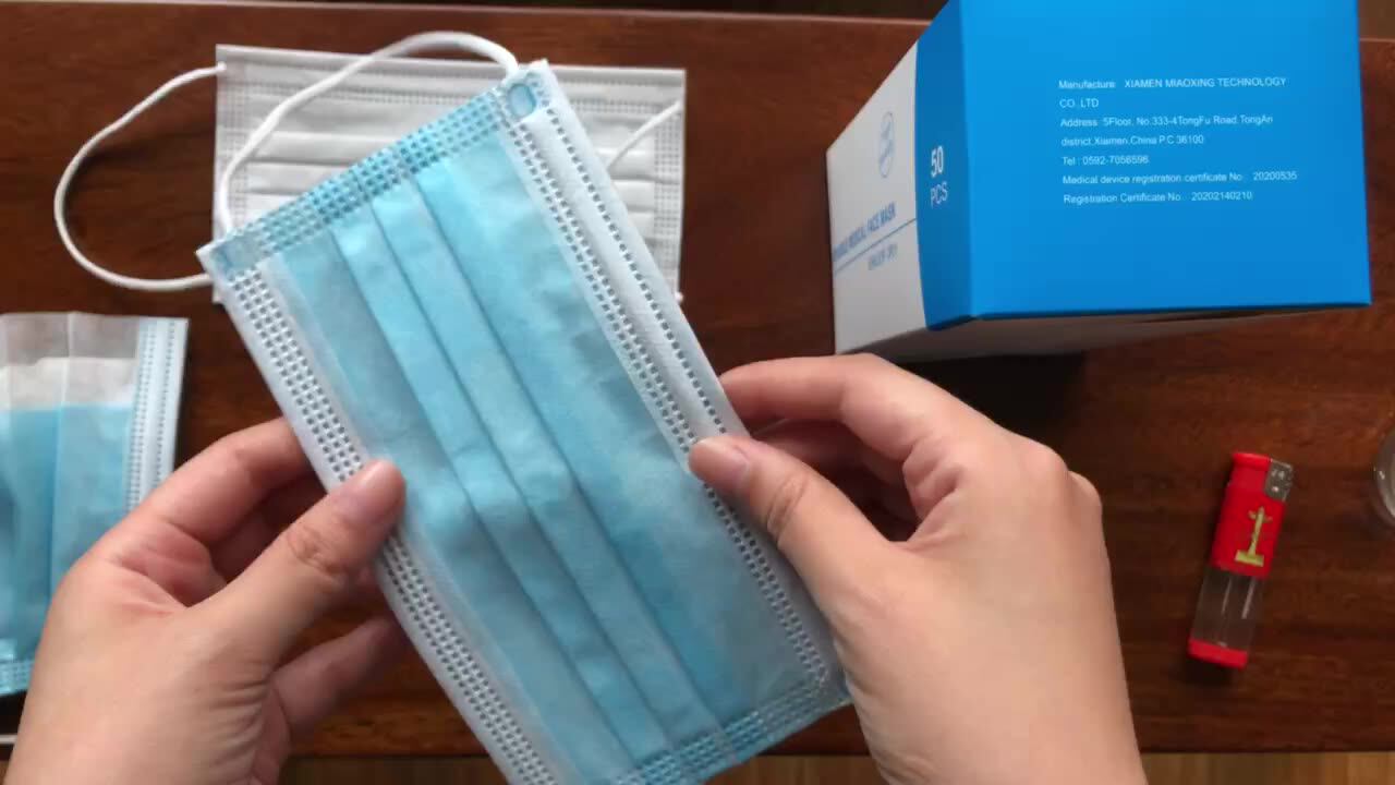 In Stock Type Iir Surgical Mask 3 Ply Earloop Wholesale Face Mask
