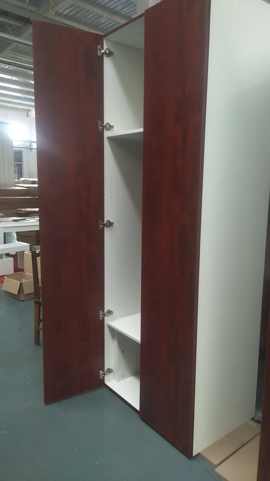 Modern Bedroom Wooden Cupboard 1 Mirror 3 Sliding Doors Storage Custom