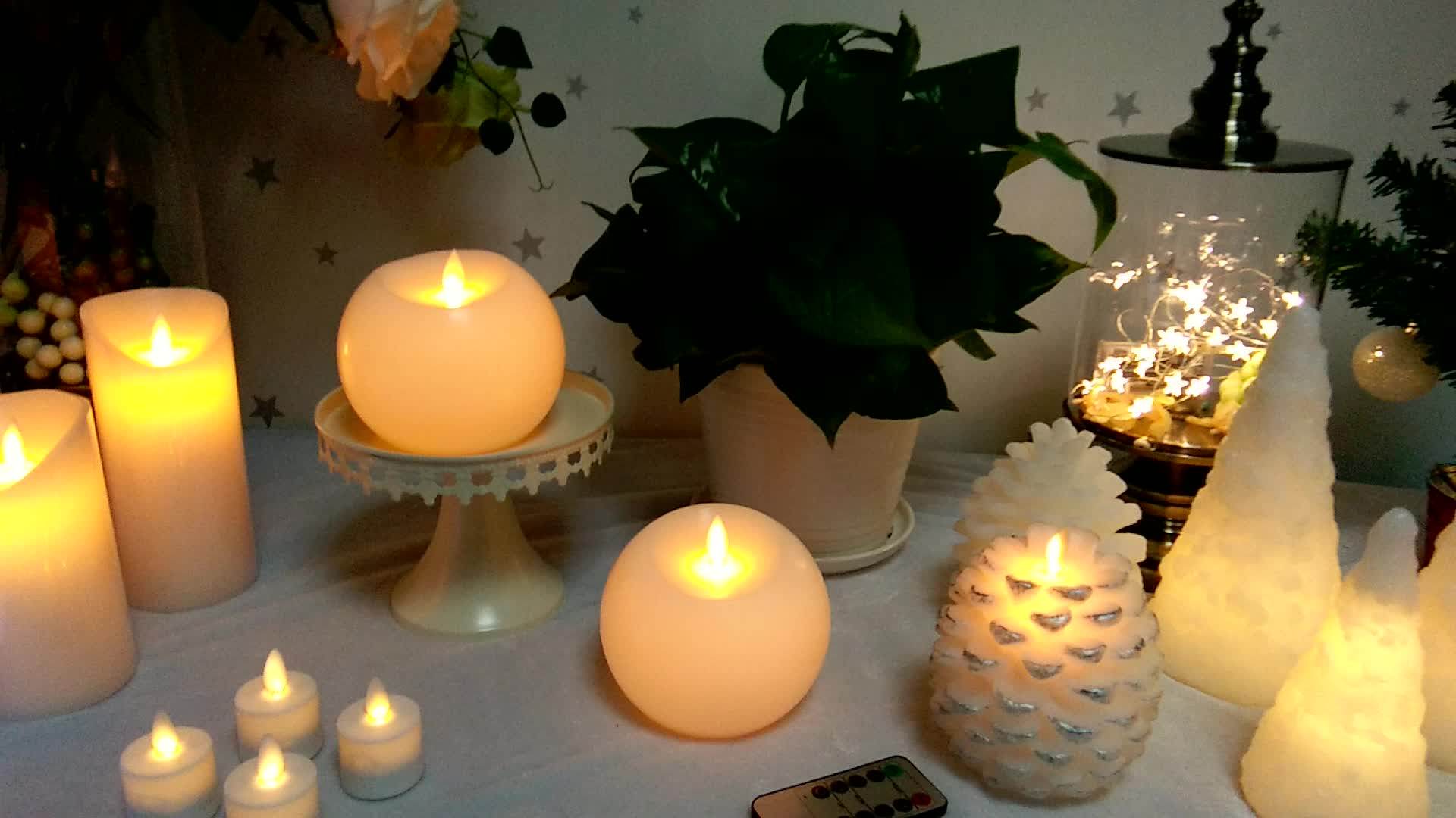 Wedding Rose Flower Ball Shaped Led Remote Wax Candles Buy Wedding