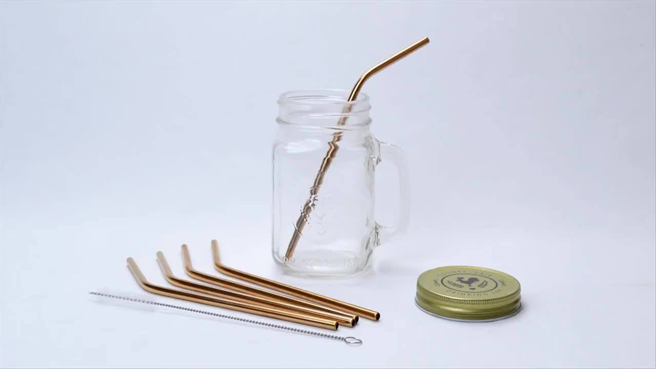 Wholesale Cheap 20oz Stainless Steel Metal Straws Set,Reusable Straw
