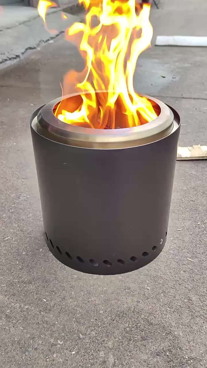 Portable Camping Stainless Steel Outdoor Firepit Wood Burning Fireplaces Solo Stove Bonfire 2.0