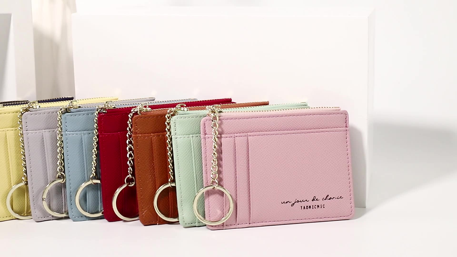 Fashion Leather Wristlet Wallet Custom Logo Keychain Credit Card Holder Buy Keychain Credit