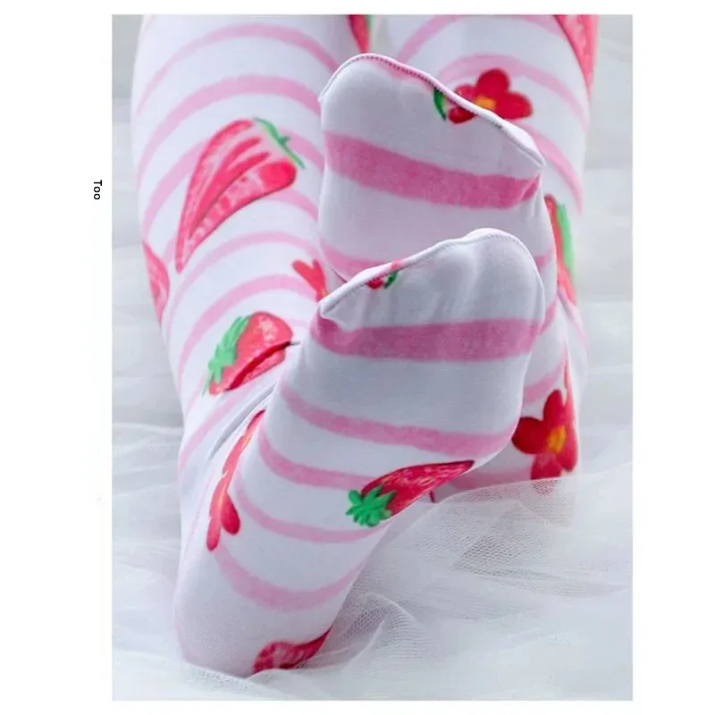 Printed Silk Stockings Thin Women's Spring and Autumn Japanese Style Lolita Cute Animation Over-the-Knee Long White Velvet Socks