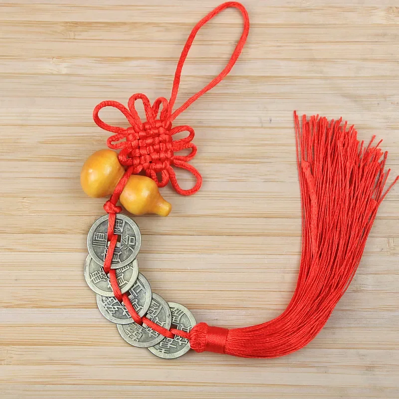 Antique Coin Feng Shui Copper Money Five Emperor Money Pendant Safe Peach Gourd Car Interior Car Hanging