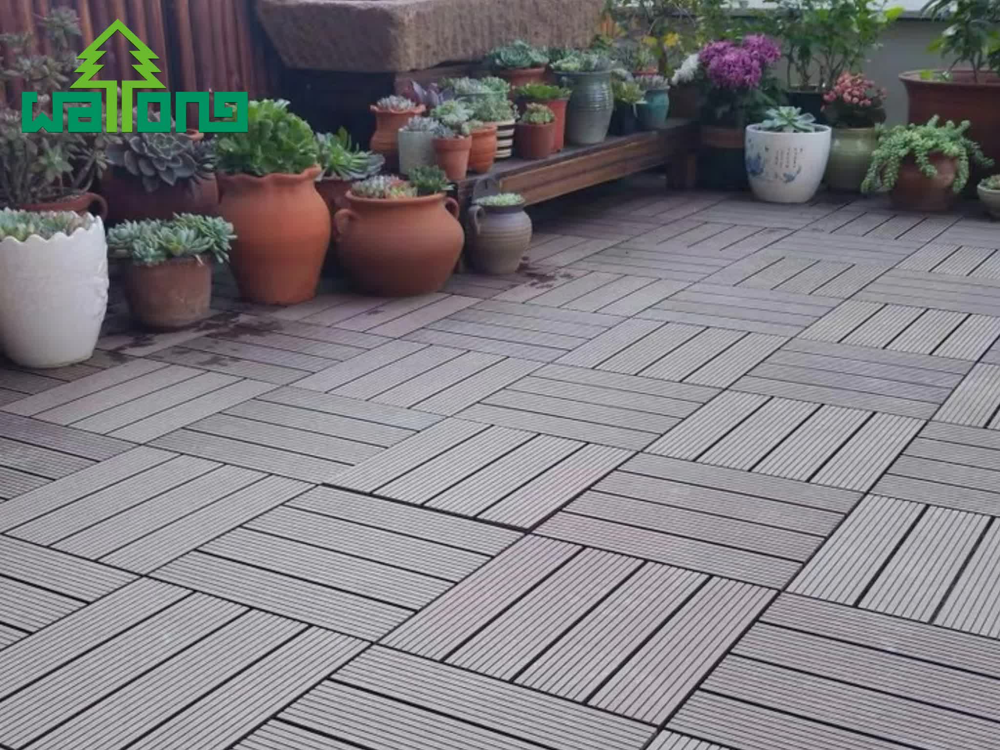 Wpc Plastic Composite Interlock Decking Floor Tiles Slabs 300 X 300 Mm