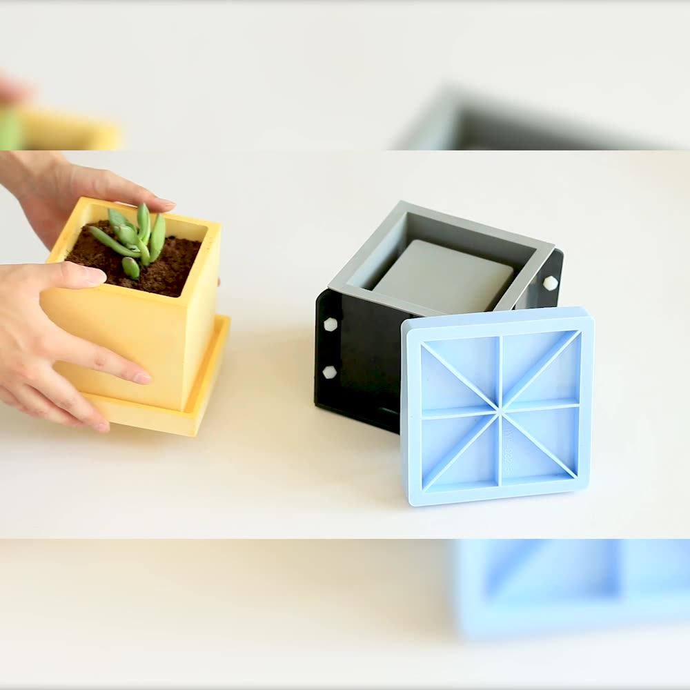 Polygonal Cement Concrete Silicone Plant Flower Pot Silicone Mold With