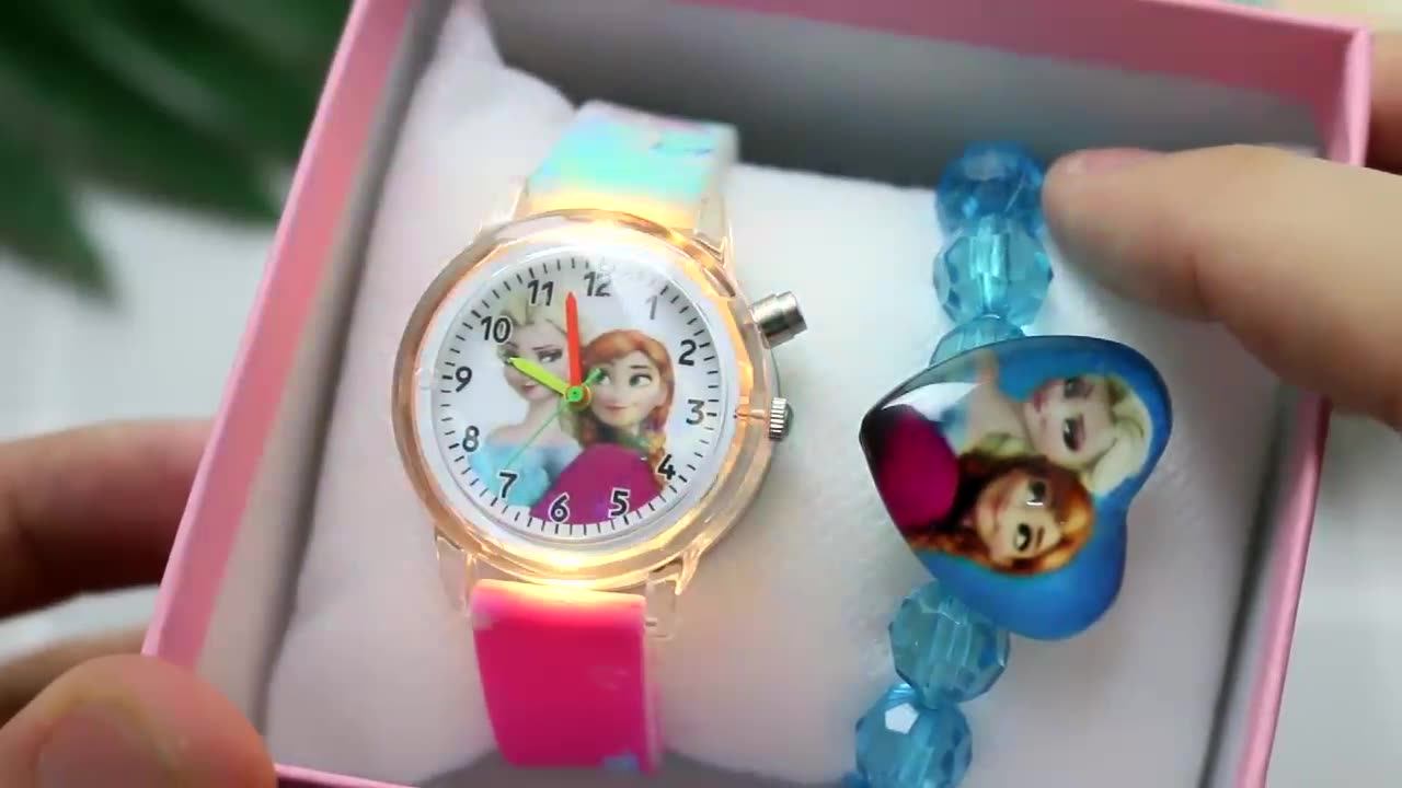 Fashion Cartoon Flash Light Girls Watches Kids With Bracelet Silicone Strap Princess Elsa Children Watches Clock Reloj Infantil Children S Watches Aliexpress