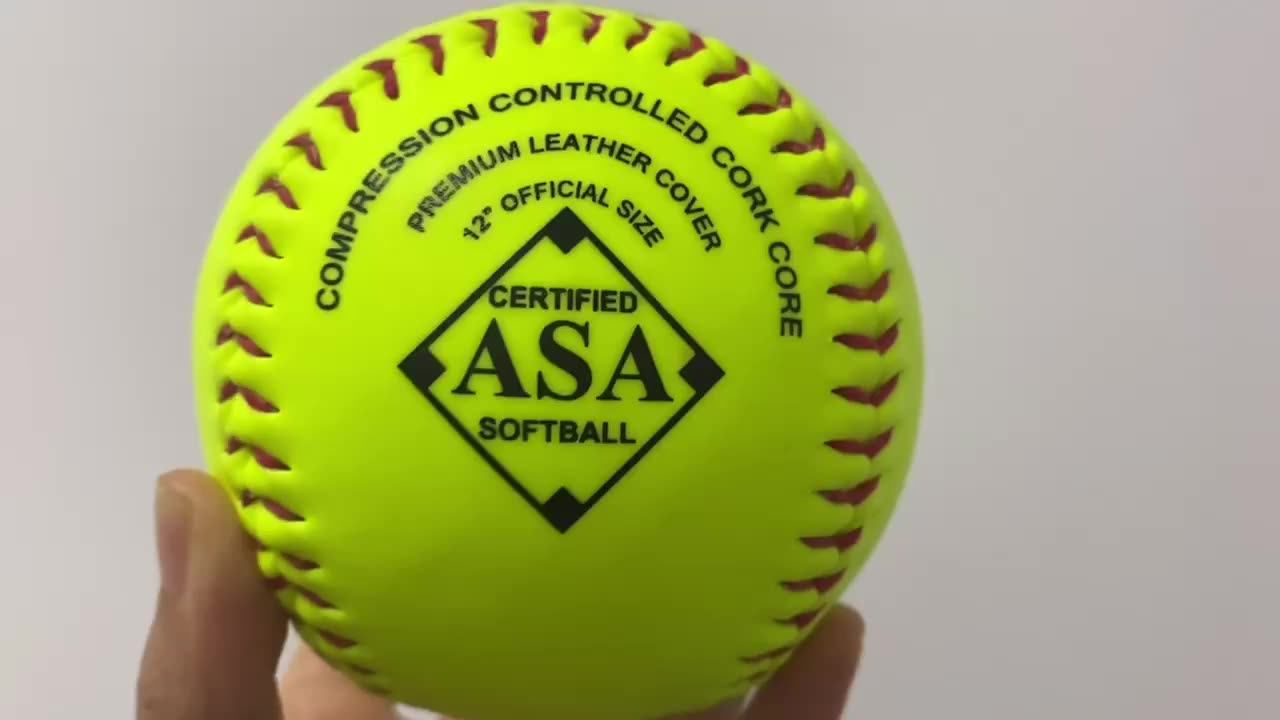 Wholesale Custom Logo Professional Standard Softball Balls Yellow Pu