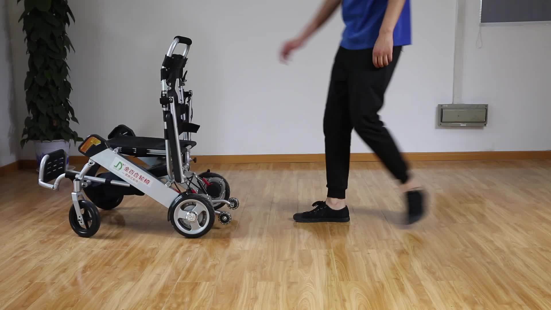 Aluminum Alloy Small Folding Electric Wheelchair For Disabled People