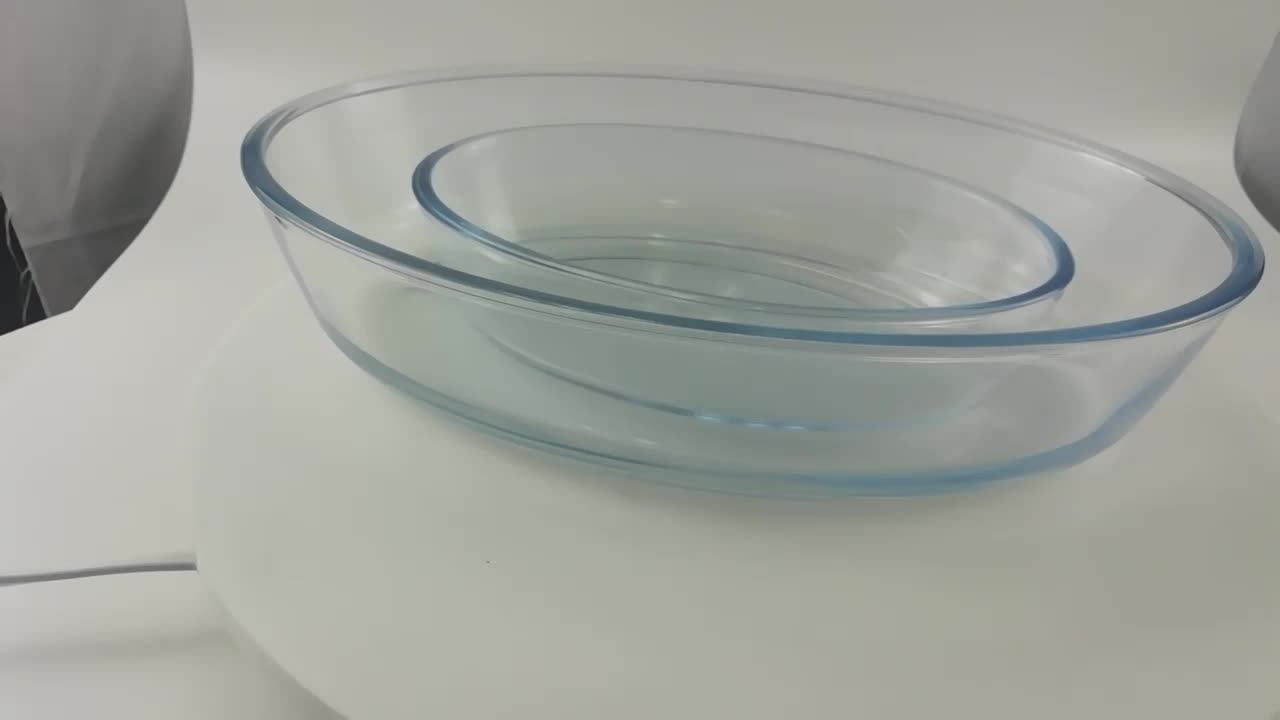 Gaopeng Silicon Glass Pyrex Glass Microwave Oven Baking Tray Dish