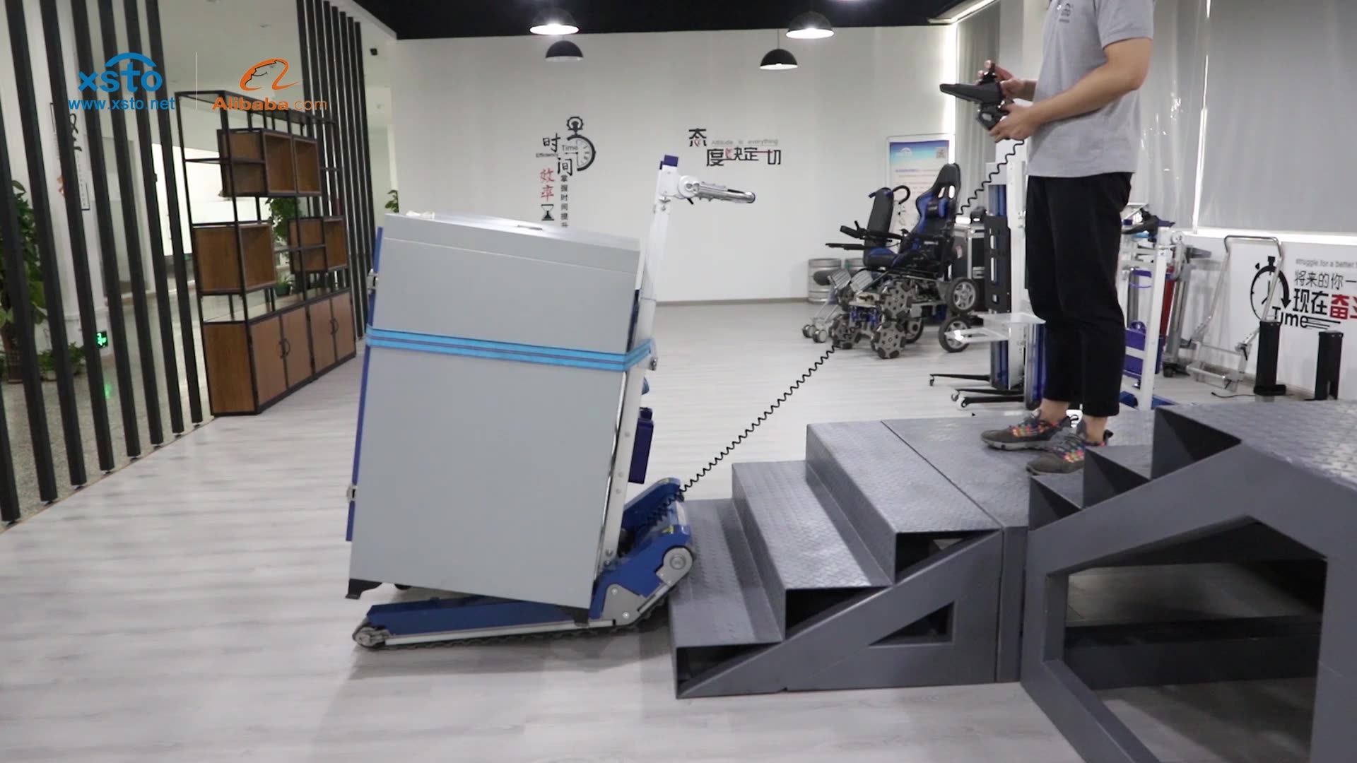 Trailer Dolly Electric Power Stair Climbing Cart With Bag 450kg Trolley Heavy Lifting Machine