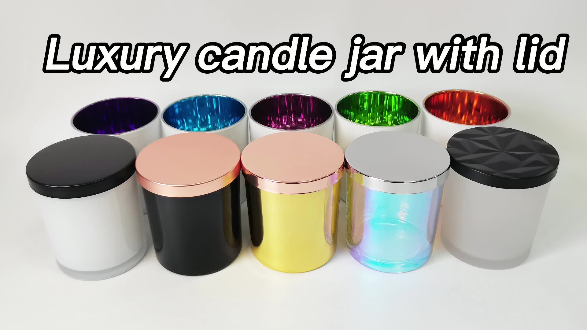 Wholesale 10oz 300ml Clear Candle Glass Jar With Metal Gold Lid Empty