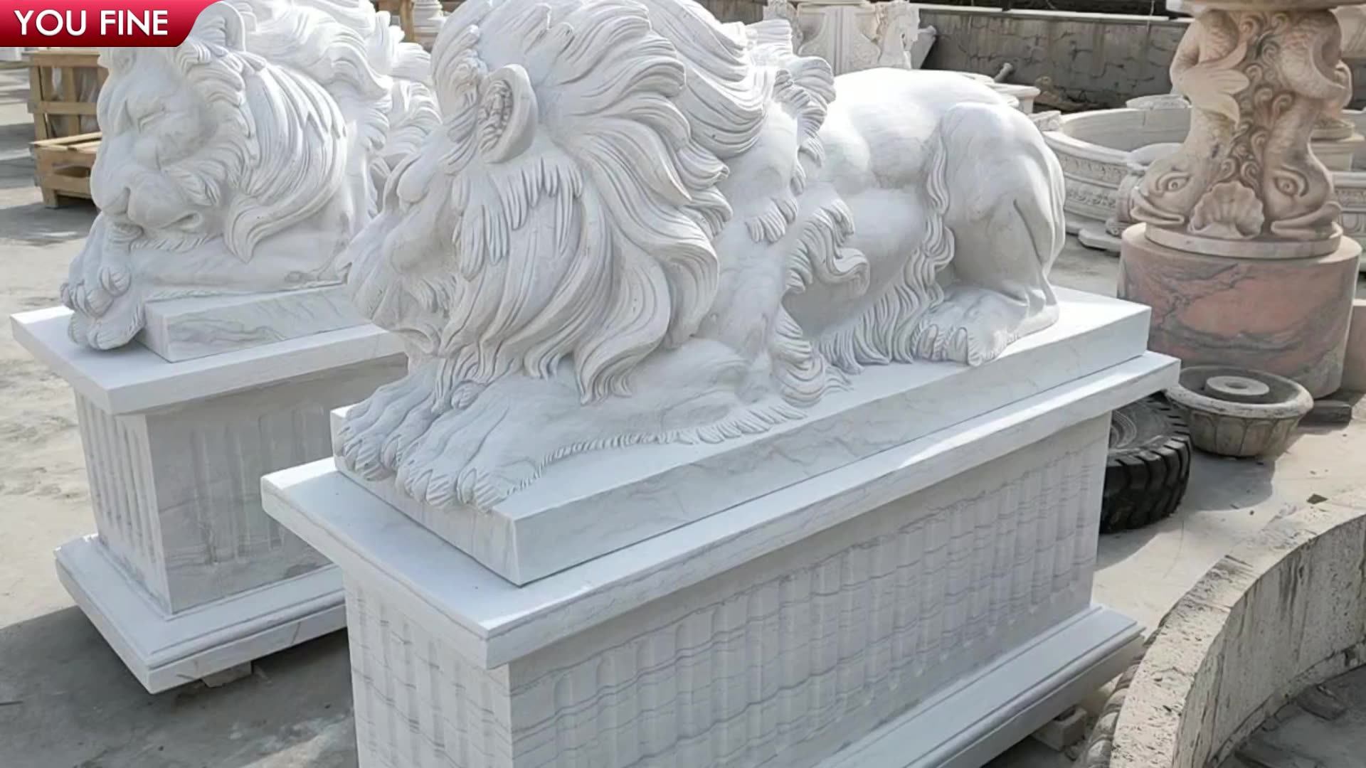 Garden Life Size Stone Marble Sleeping Lion Statue Sculpture Buy