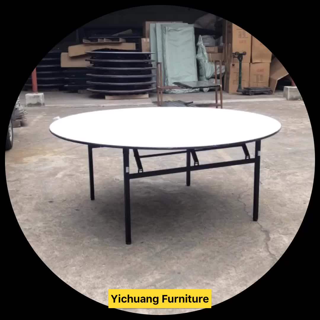 Wholesale 6ft Wooden Trestle Hotel Banquet Round Foldable Wedding Party