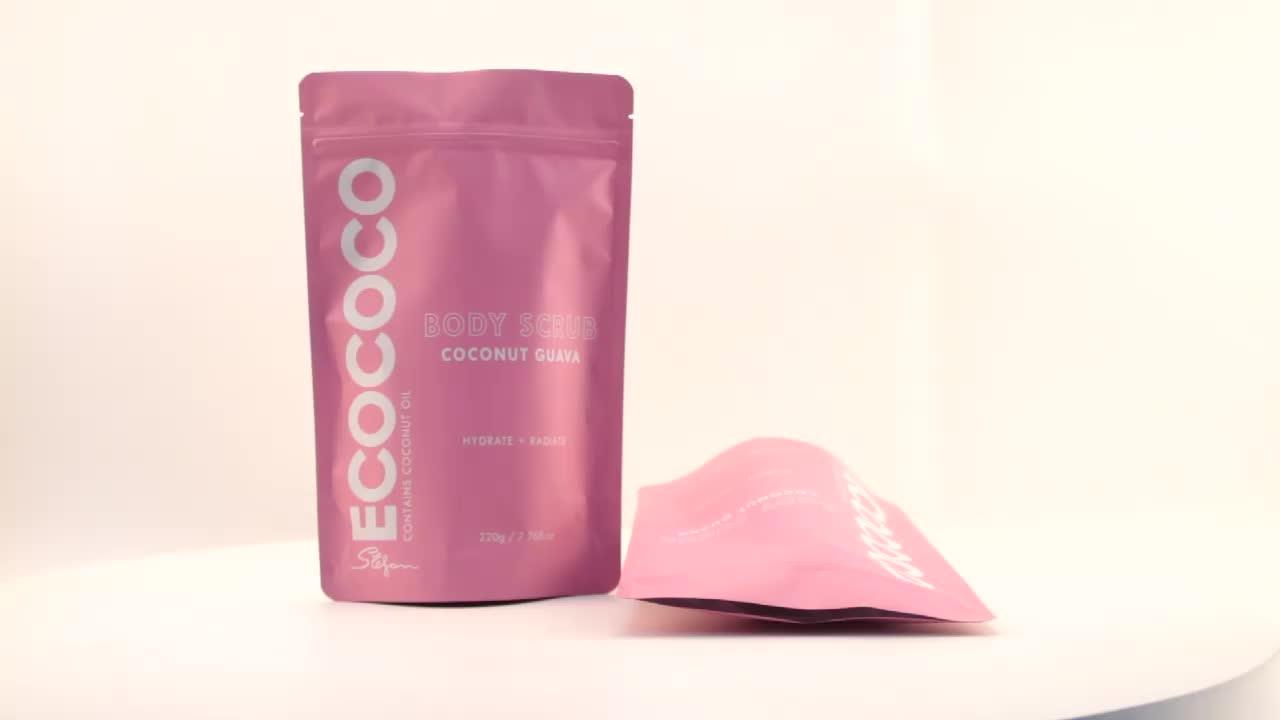 Custom Printed Stand Up Pouch With Zipper For Coffee Body Scrub