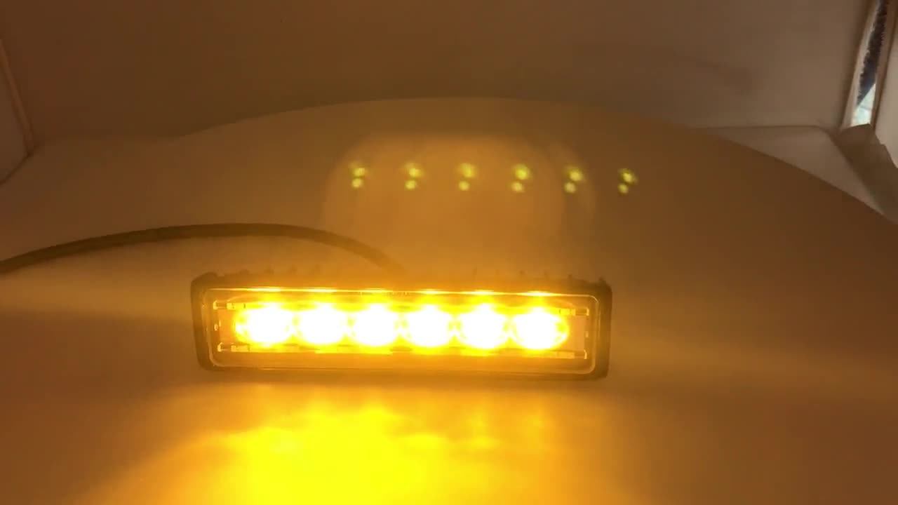 Orange Led Work Light Mini 6inch Offroad Car 7w Amber Led Emergency