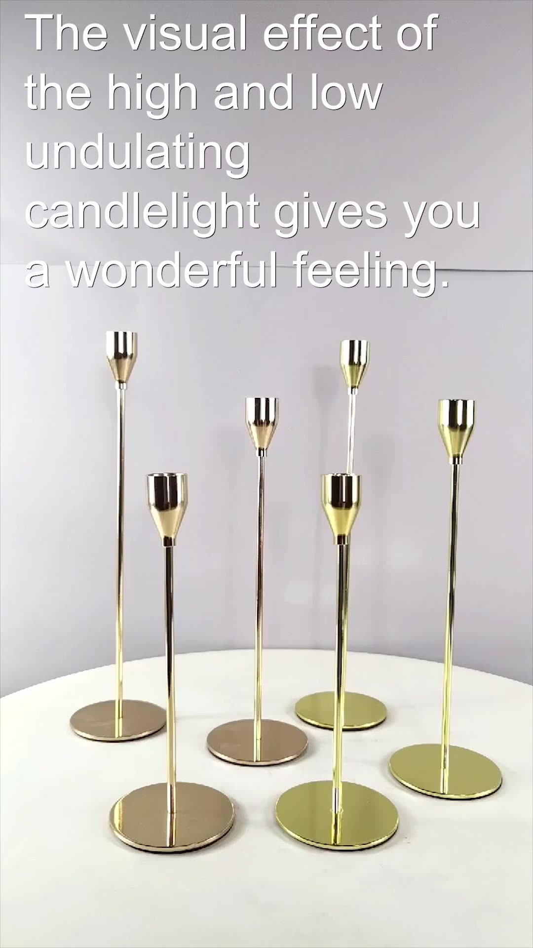 Sample Available European Metal Other Rose Gold Taper Custom Tall Wedding Decorative Candle