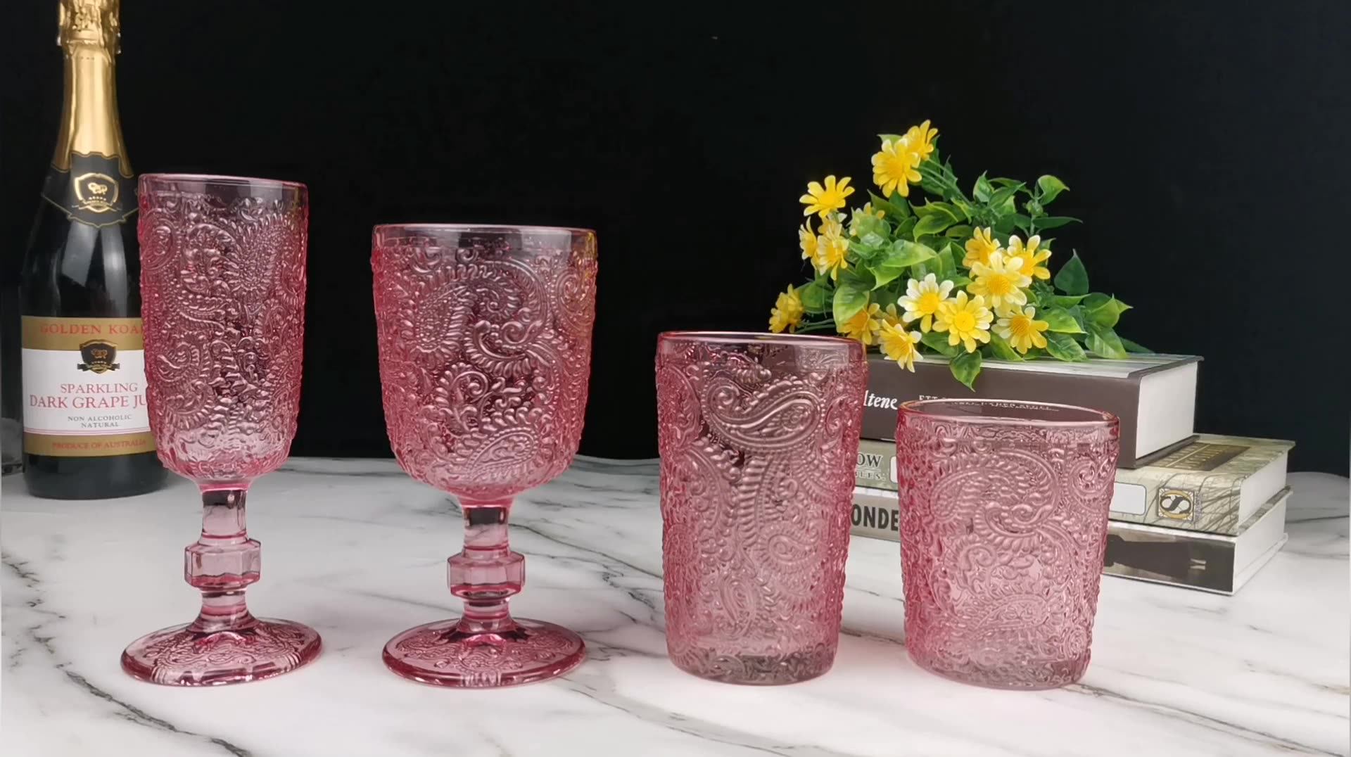 Samyo Old Fashioned Tumbler Drinking Glass Highball Cup Iced Tall Tea