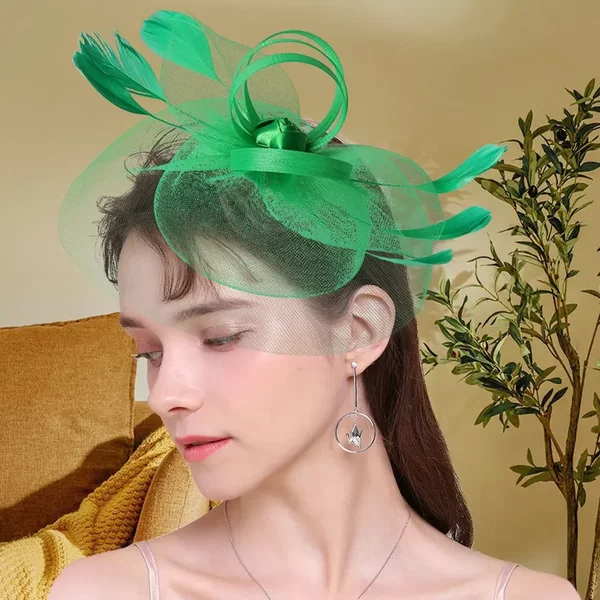Cross-Border New Horse Racing Club Headwear Small Hat Feather Hat Mesh Hat Bridal Head Flower Prom Party Hair Accessories