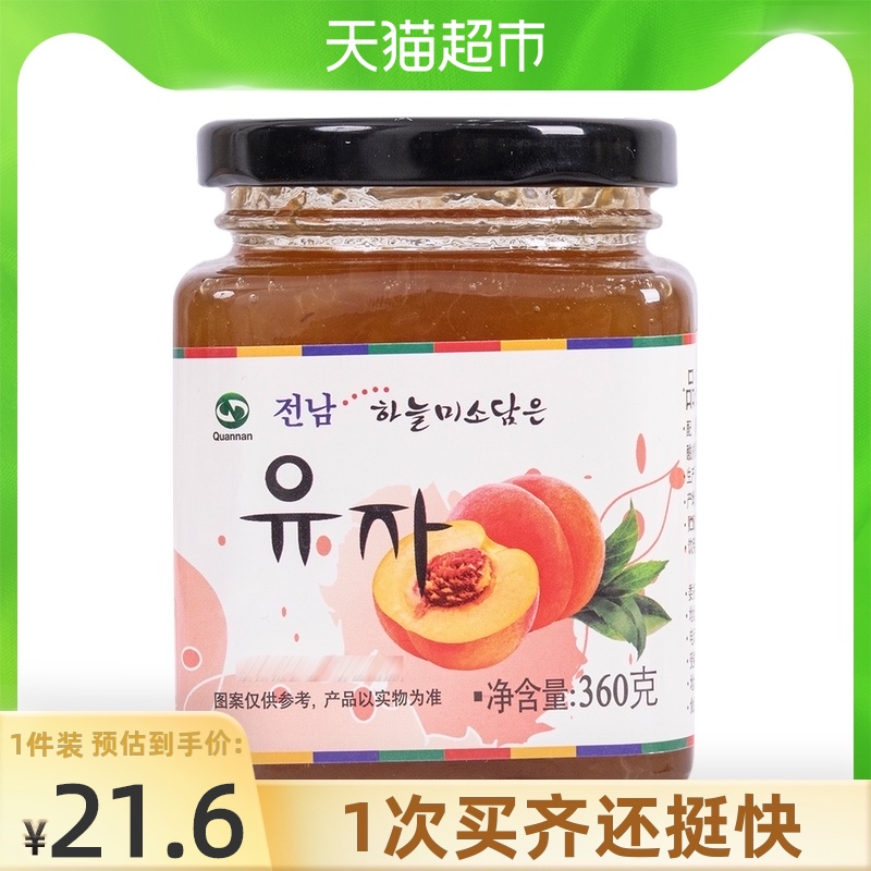 Quannan peach Oolong 360g*1 can of summer water drink drink Korean fruit flower fruit tea sauce jam
