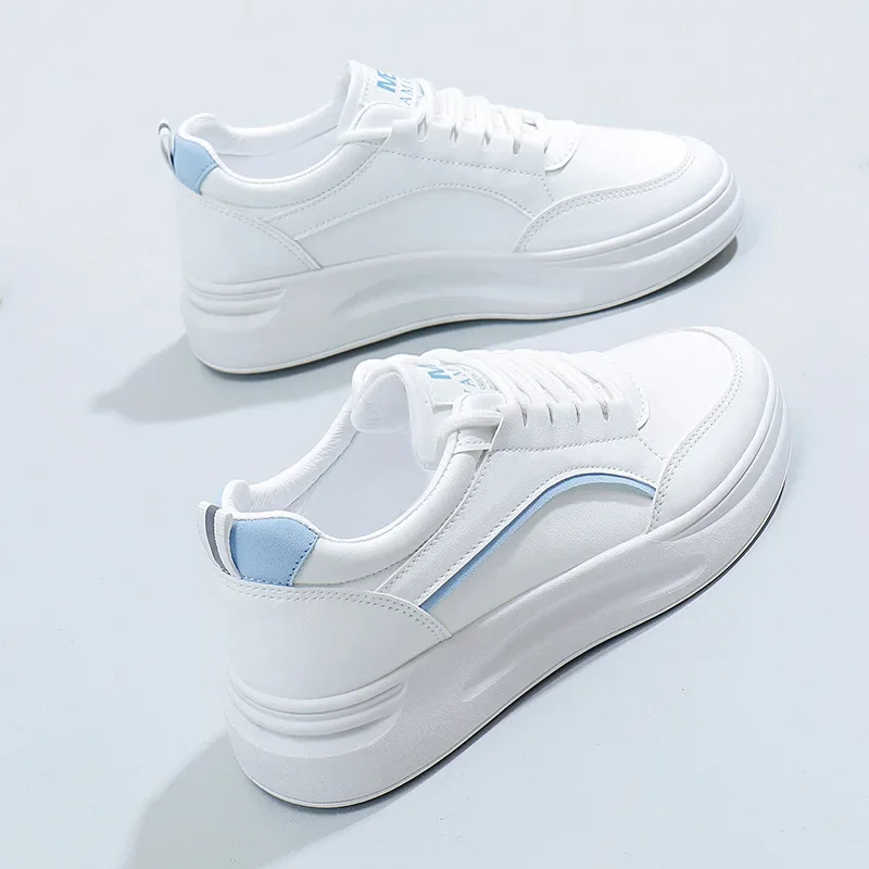 Cross-border Instagram Korean version white women's fashion 2024 spring new student thick sole platform shoes women's casual board shoes women