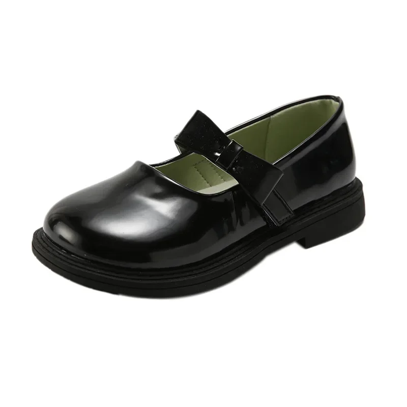 Children's Princess Shoes 2025 Spring New Black Mary Jane Shoes Preppy Student Small Leather Shoes for Middle-Aged and Older Girls
