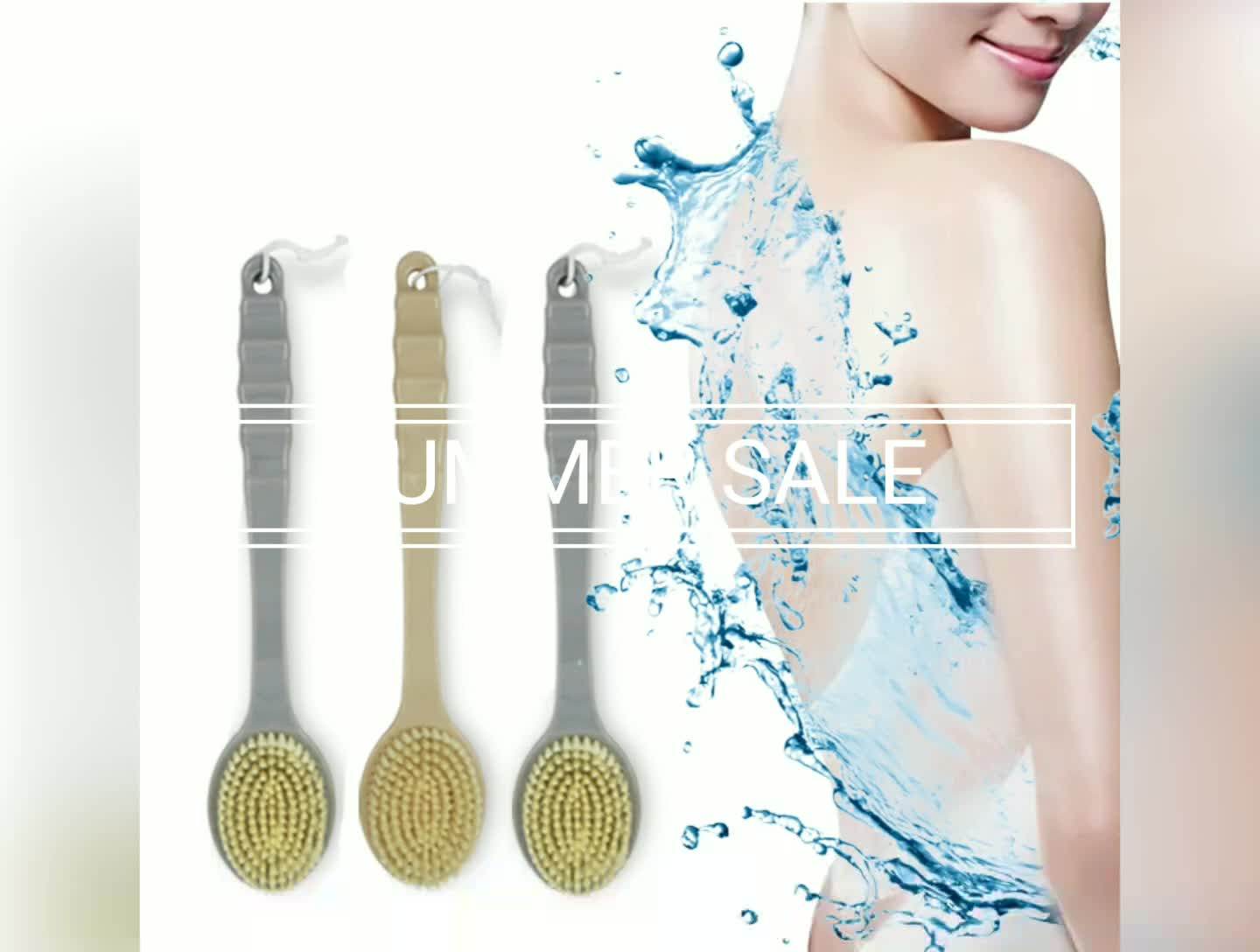 Natural Bamboo Bath Brush / Shower Massage Brush / Curved Back And Body