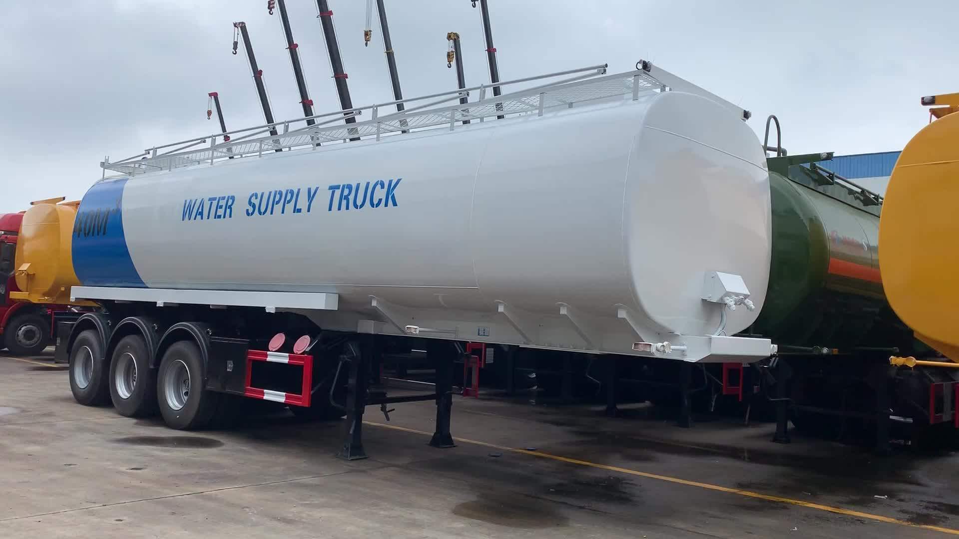 Clw Brand New 40m3 Water Supply Truck Triaxle Water Tank Trailer For