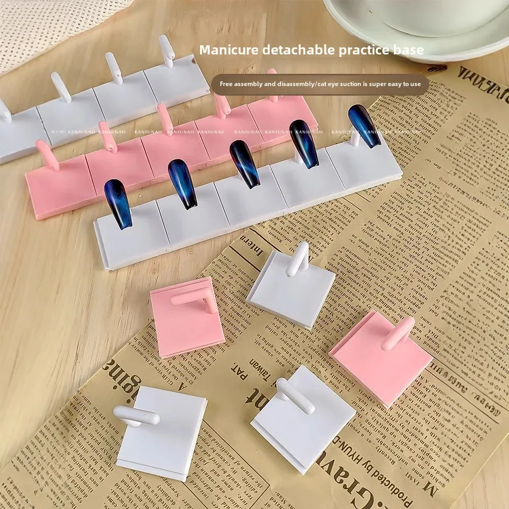 Nail art tool detachable nail holder sucking cat's eye practice base wearing nail fixed display bracket for nail art shop