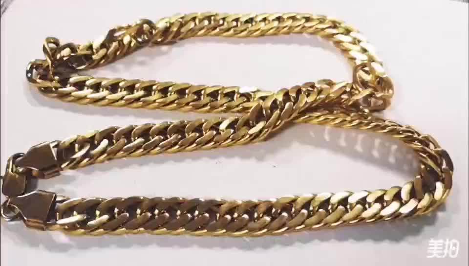 Factory Price Dubai New Gold Chain Design For Men 18mm Stainless Steel