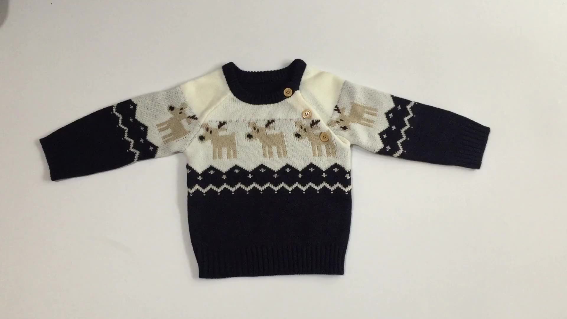 Winter Unisex Toddler Boys Girls Reindeer Knit Pullover Jumper Infant